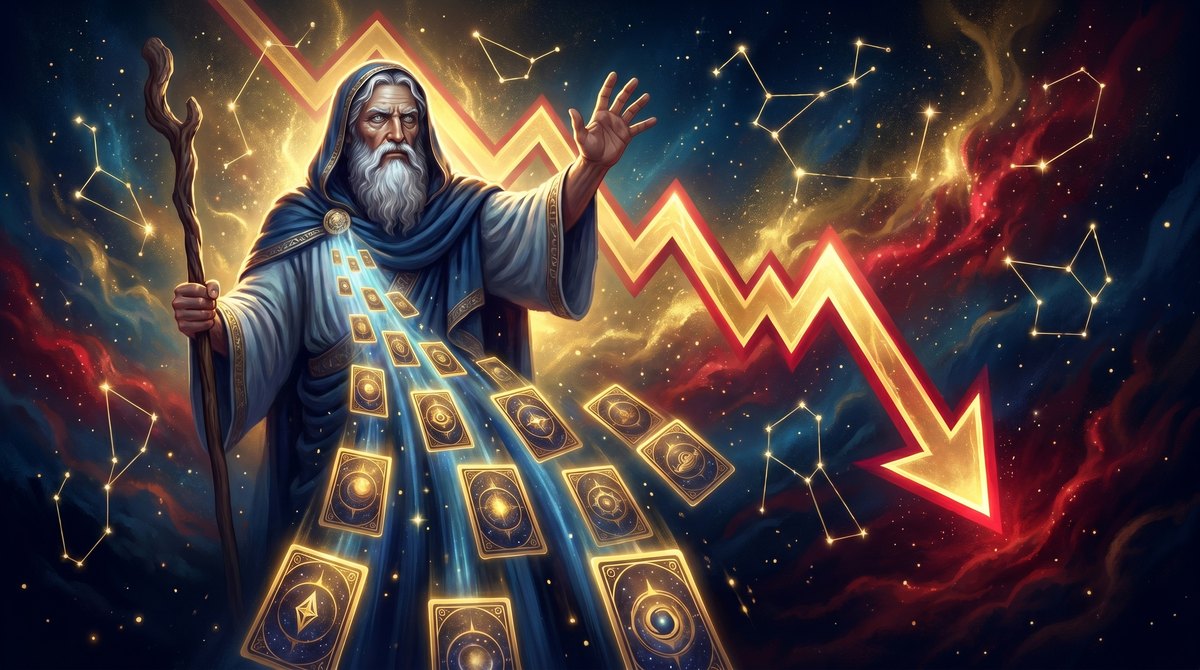 The oracle Tiresias warning as a flood of reprinted cards tumbles and a price line crashes